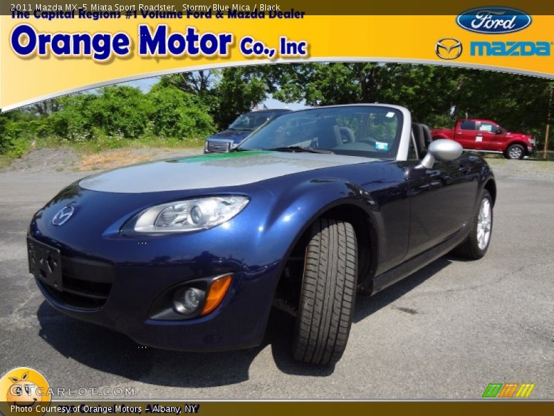 Stormy Blue Mica / Black 2011 Mazda MX-5 Miata Sport Roadster