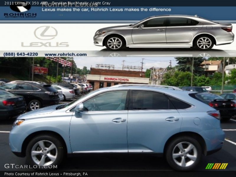Cerulean Blue Metallic / Light Gray 2011 Lexus RX 350 AWD