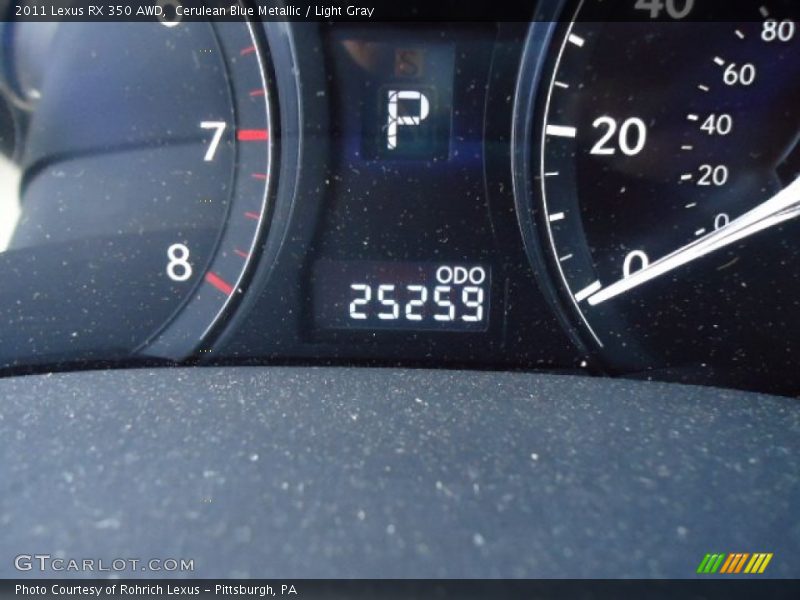Cerulean Blue Metallic / Light Gray 2011 Lexus RX 350 AWD