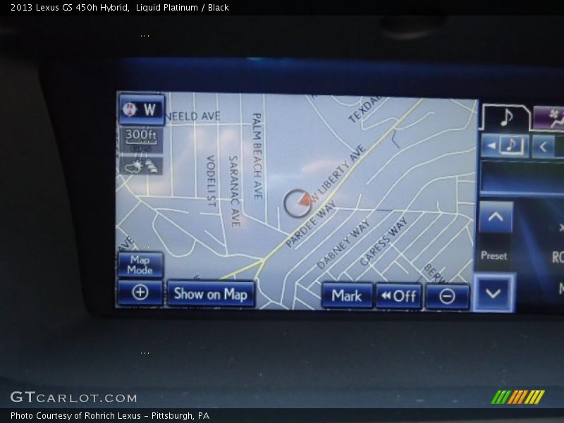 Navigation of 2013 GS 450h Hybrid