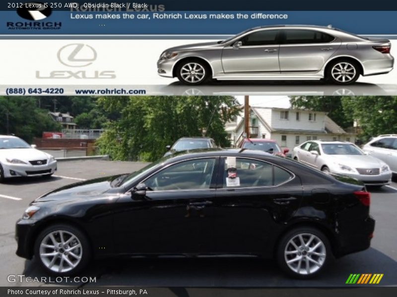 Obsidian Black / Black 2012 Lexus IS 250 AWD