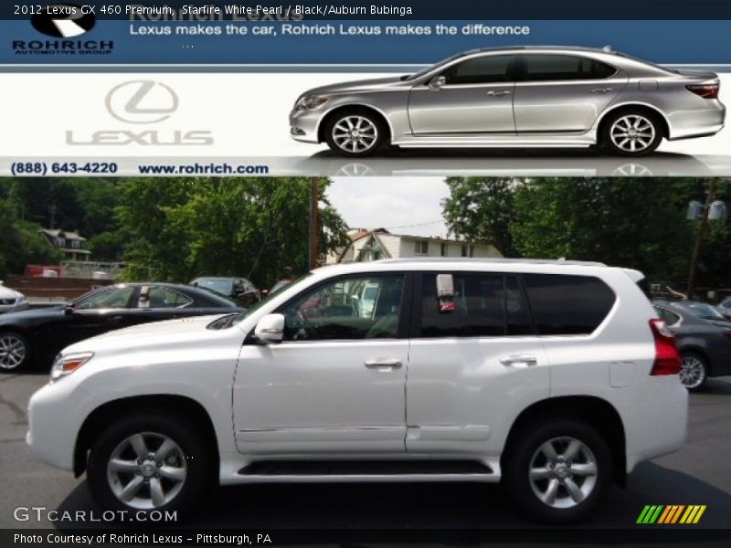 Starfire White Pearl / Black/Auburn Bubinga 2012 Lexus GX 460 Premium