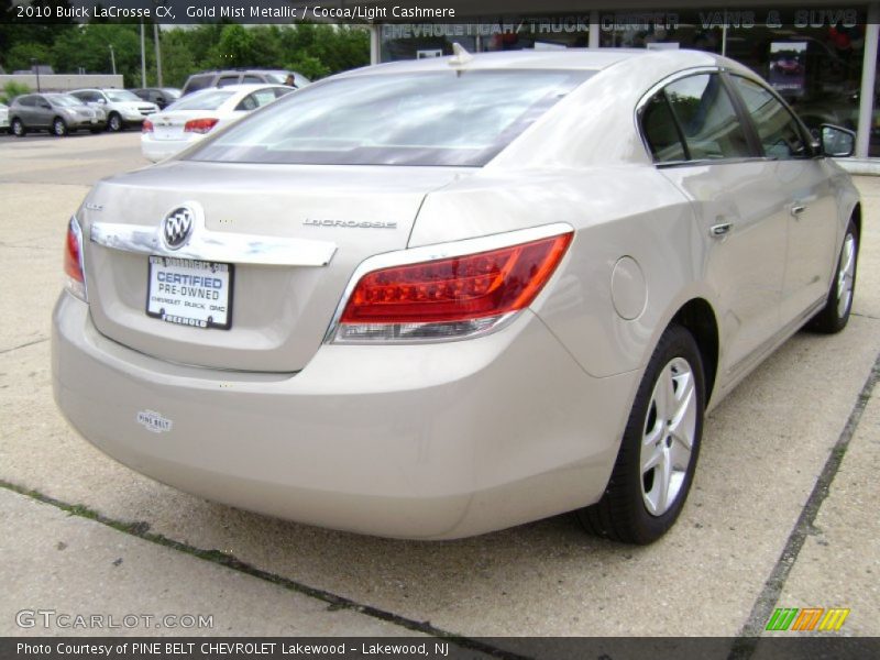 Gold Mist Metallic / Cocoa/Light Cashmere 2010 Buick LaCrosse CX