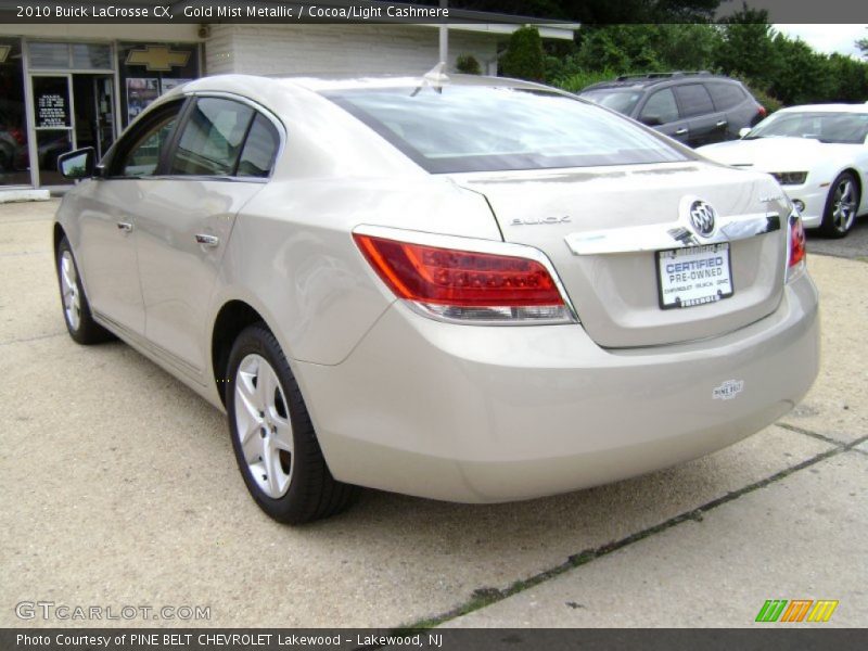 Gold Mist Metallic / Cocoa/Light Cashmere 2010 Buick LaCrosse CX