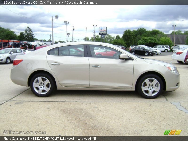 Gold Mist Metallic / Cocoa/Light Cashmere 2010 Buick LaCrosse CX
