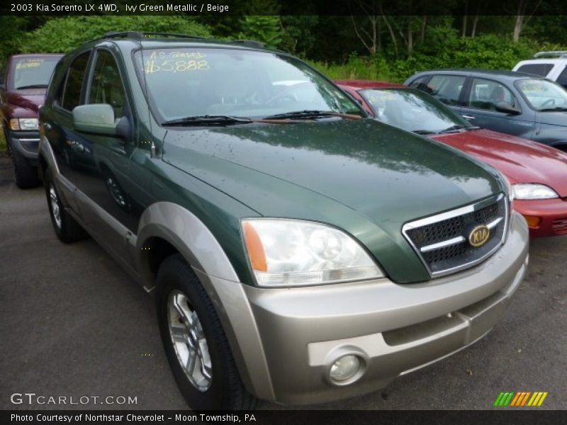 Ivy Green Metallic / Beige 2003 Kia Sorento LX 4WD