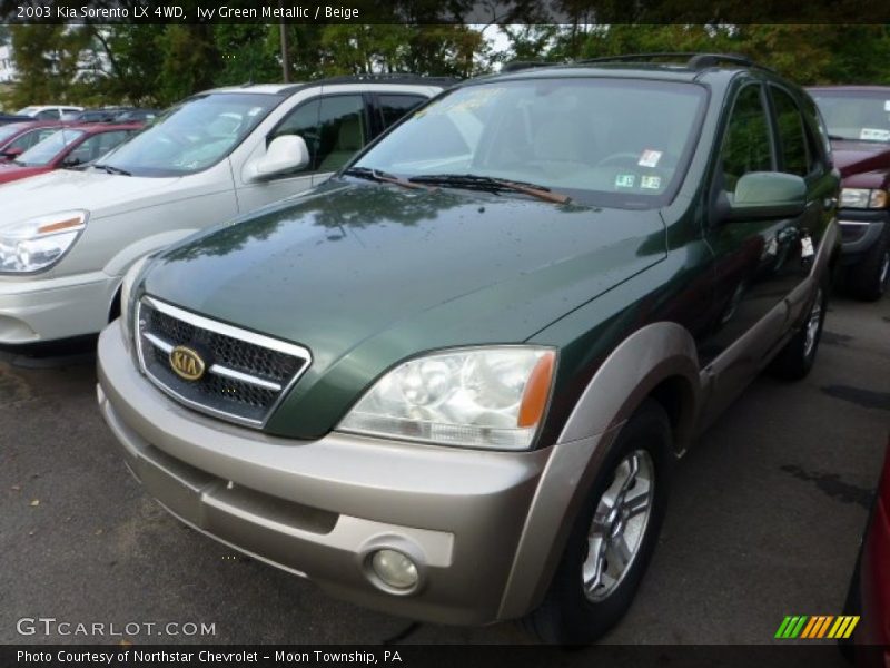 Ivy Green Metallic / Beige 2003 Kia Sorento LX 4WD