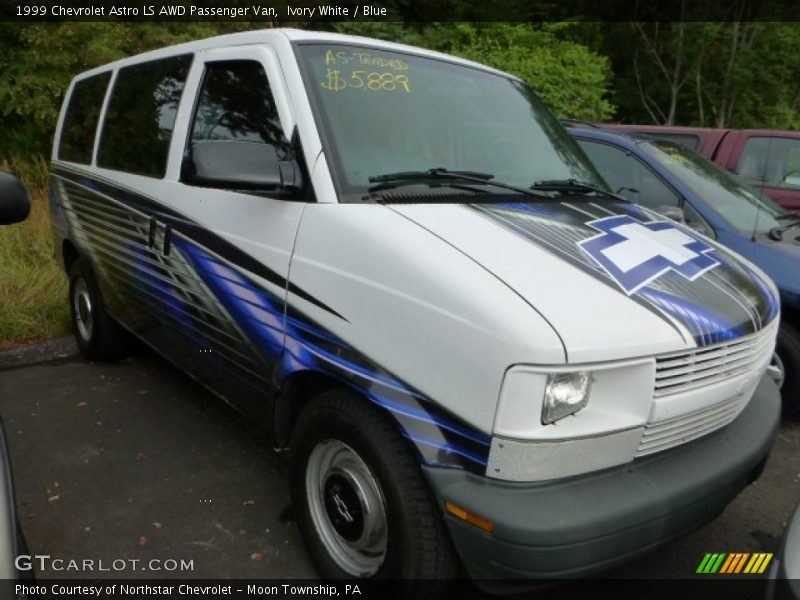 Ivory White / Blue 1999 Chevrolet Astro LS AWD Passenger Van