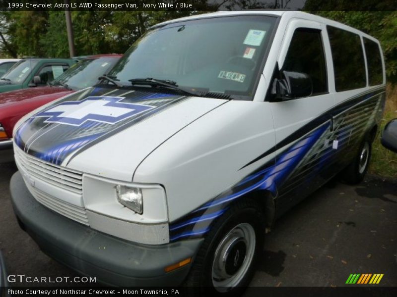 Ivory White / Blue 1999 Chevrolet Astro LS AWD Passenger Van