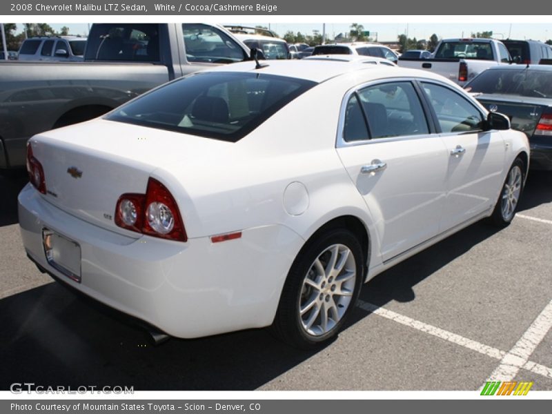 White / Cocoa/Cashmere Beige 2008 Chevrolet Malibu LTZ Sedan