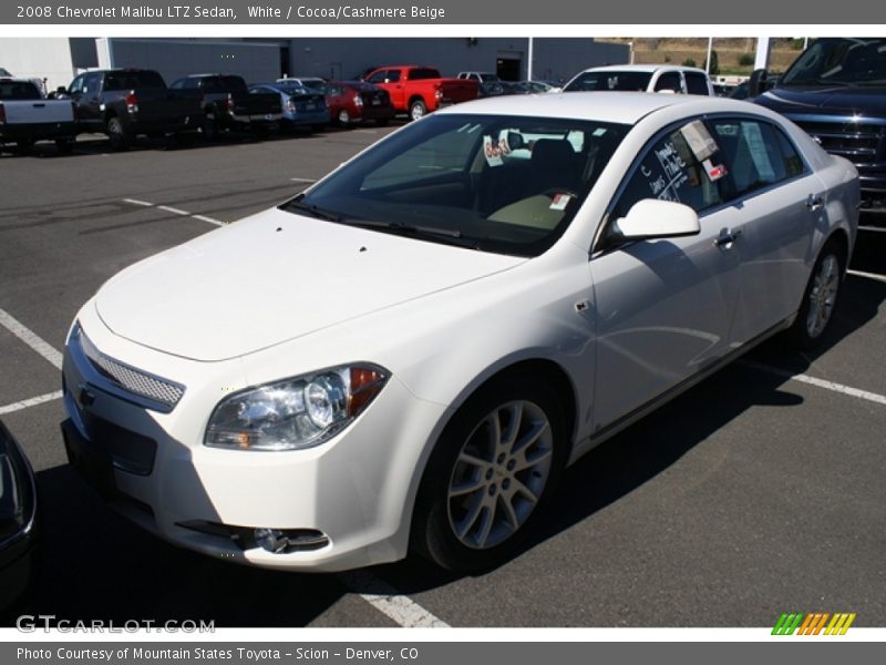 White / Cocoa/Cashmere Beige 2008 Chevrolet Malibu LTZ Sedan