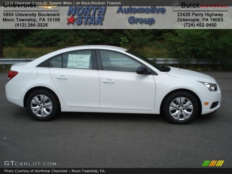 Summit White / Jet Black/Medium Titanium 2012 Chevrolet Cruze LS