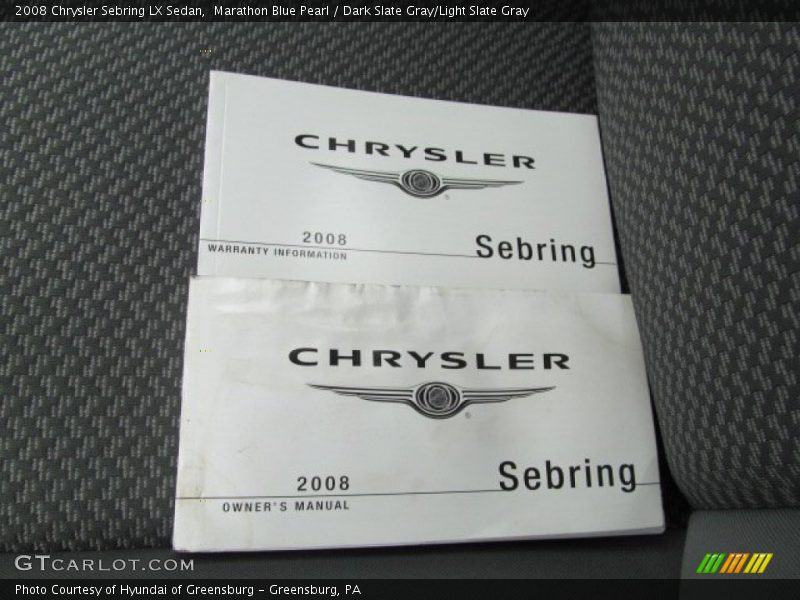 Marathon Blue Pearl / Dark Slate Gray/Light Slate Gray 2008 Chrysler Sebring LX Sedan