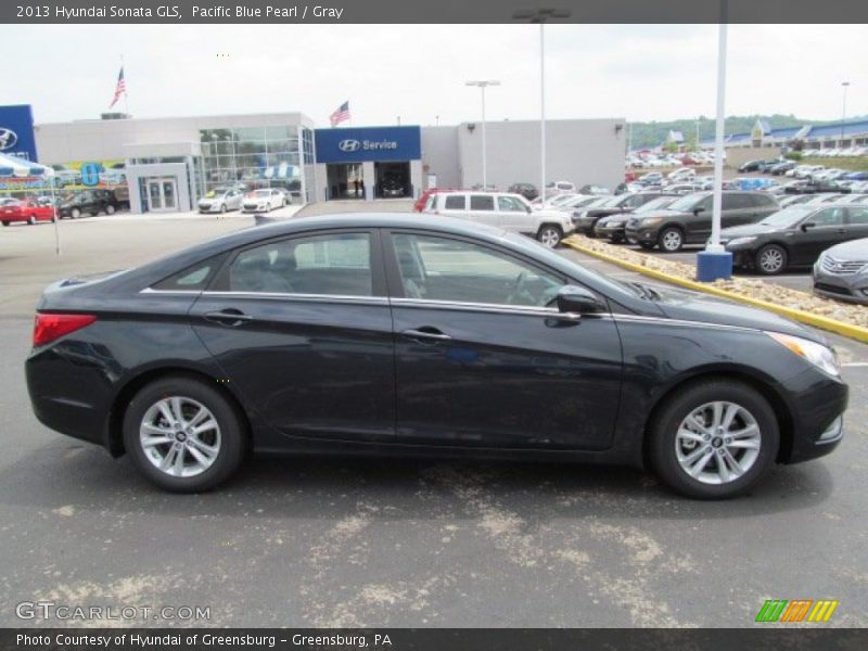 Pacific Blue Pearl / Gray 2013 Hyundai Sonata GLS