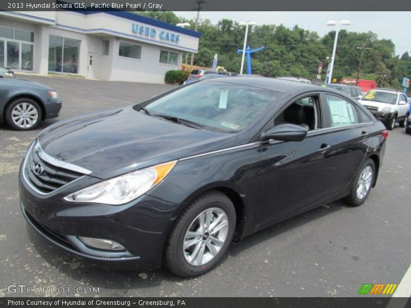 Pacific Blue Pearl / Gray 2013 Hyundai Sonata GLS