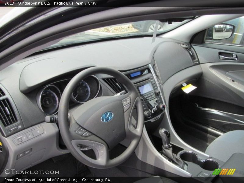 Pacific Blue Pearl / Gray 2013 Hyundai Sonata GLS