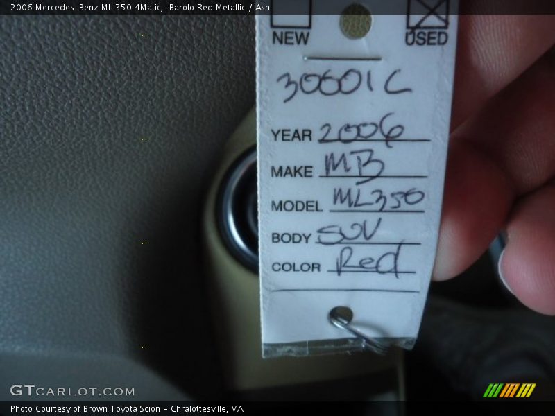 Barolo Red Metallic / Ash 2006 Mercedes-Benz ML 350 4Matic