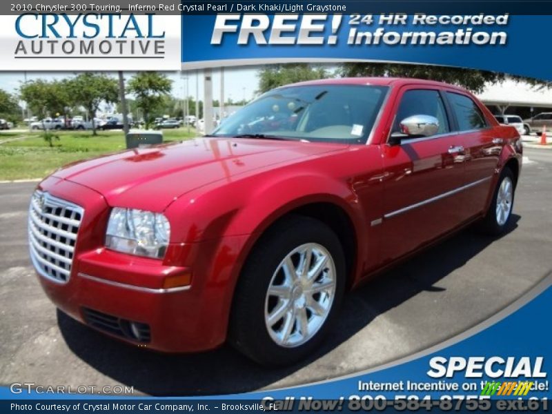 Inferno Red Crystal Pearl / Dark Khaki/Light Graystone 2010 Chrysler 300 Touring