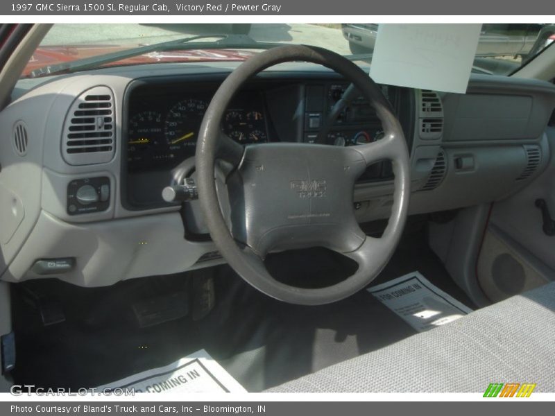 Victory Red / Pewter Gray 1997 GMC Sierra 1500 SL Regular Cab