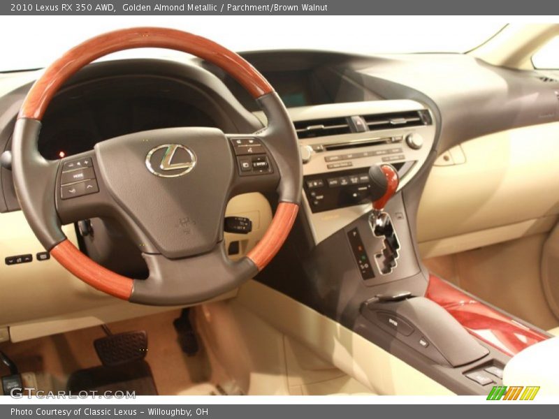 Golden Almond Metallic / Parchment/Brown Walnut 2010 Lexus RX 350 AWD