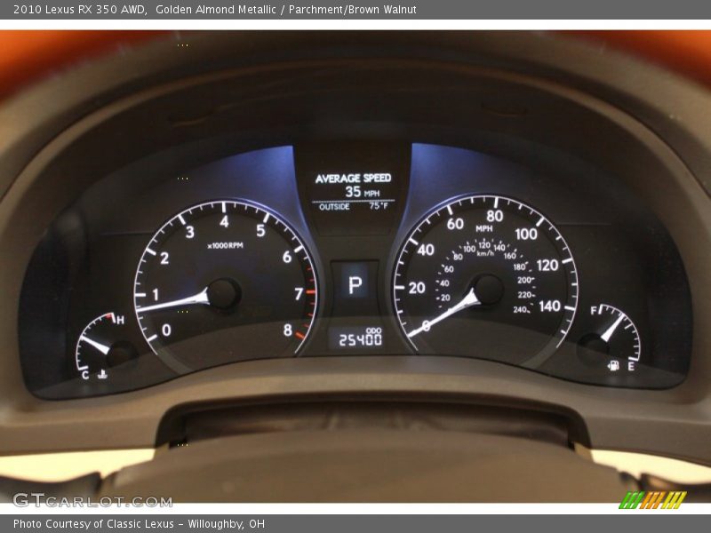 Golden Almond Metallic / Parchment/Brown Walnut 2010 Lexus RX 350 AWD