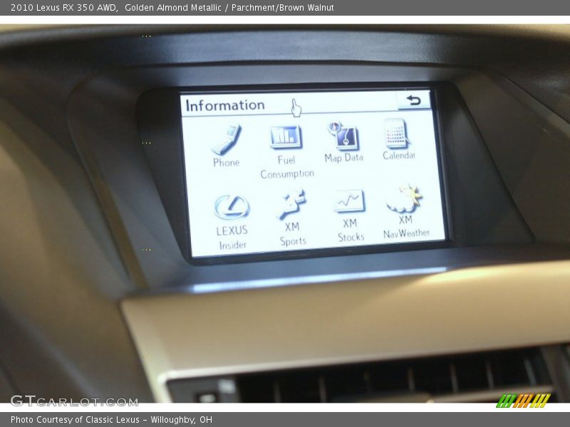 Golden Almond Metallic / Parchment/Brown Walnut 2010 Lexus RX 350 AWD