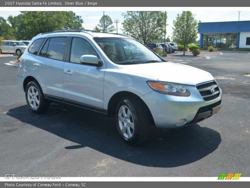 Silver Blue / Beige 2007 Hyundai Santa Fe Limited