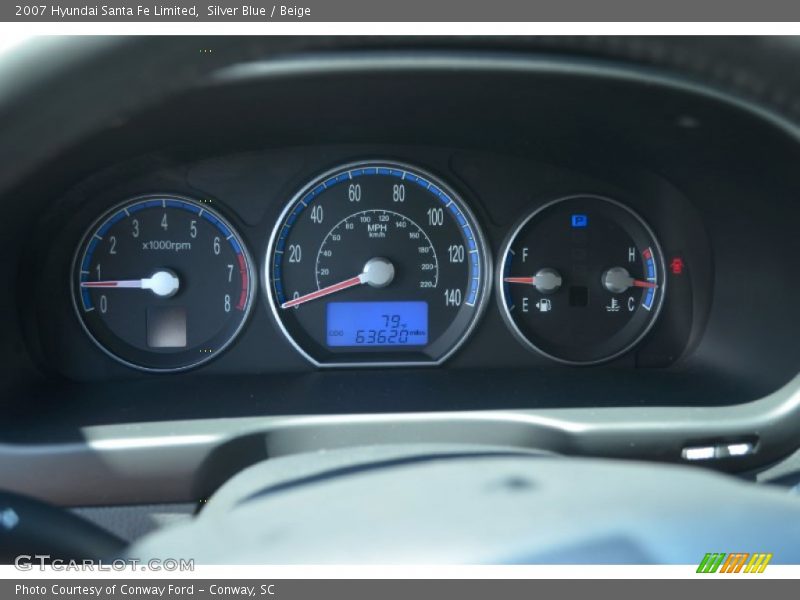 Silver Blue / Beige 2007 Hyundai Santa Fe Limited