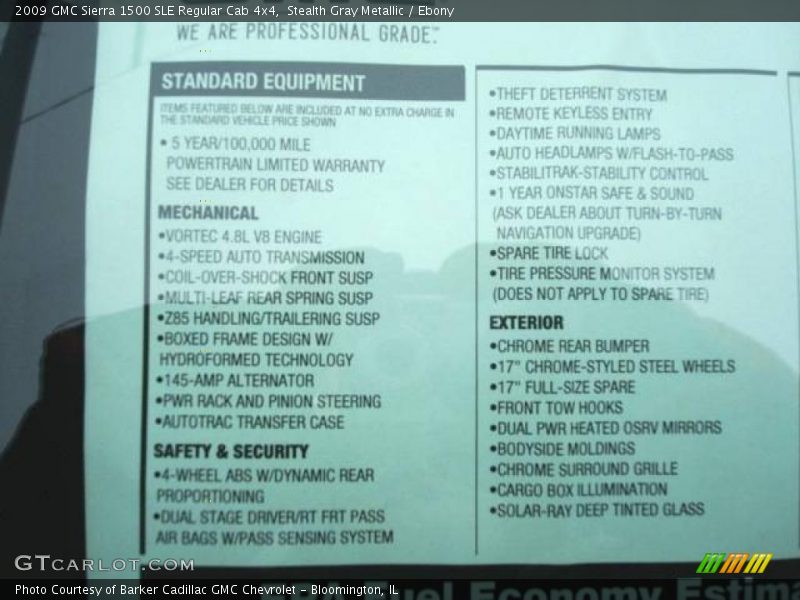 Stealth Gray Metallic / Ebony 2009 GMC Sierra 1500 SLE Regular Cab 4x4