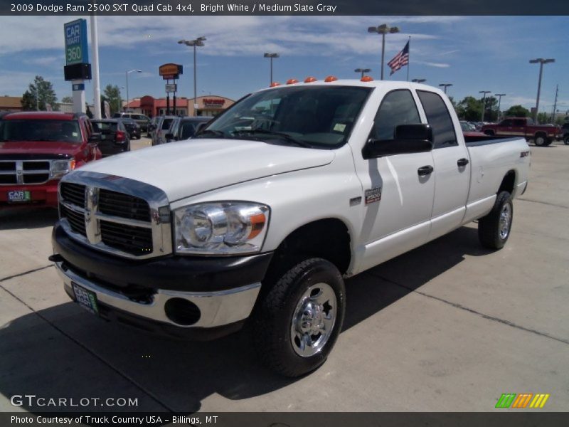 Bright White / Medium Slate Gray 2009 Dodge Ram 2500 SXT Quad Cab 4x4