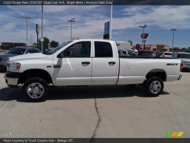 Bright White / Medium Slate Gray 2009 Dodge Ram 2500 SXT Quad Cab 4x4