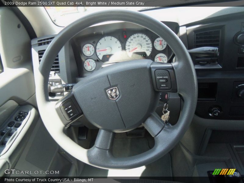 Bright White / Medium Slate Gray 2009 Dodge Ram 2500 SXT Quad Cab 4x4