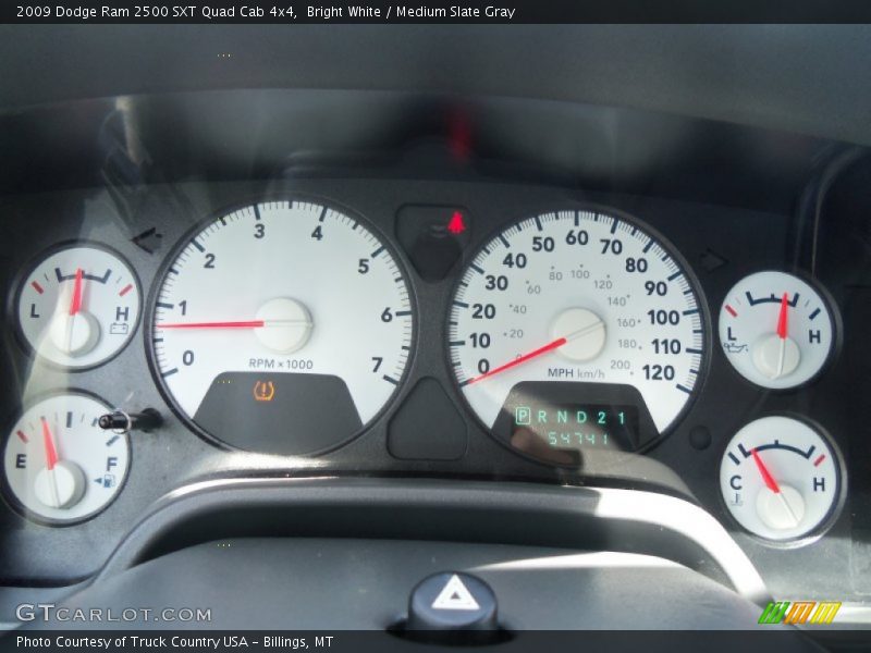 Bright White / Medium Slate Gray 2009 Dodge Ram 2500 SXT Quad Cab 4x4