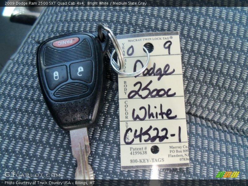 Bright White / Medium Slate Gray 2009 Dodge Ram 2500 SXT Quad Cab 4x4