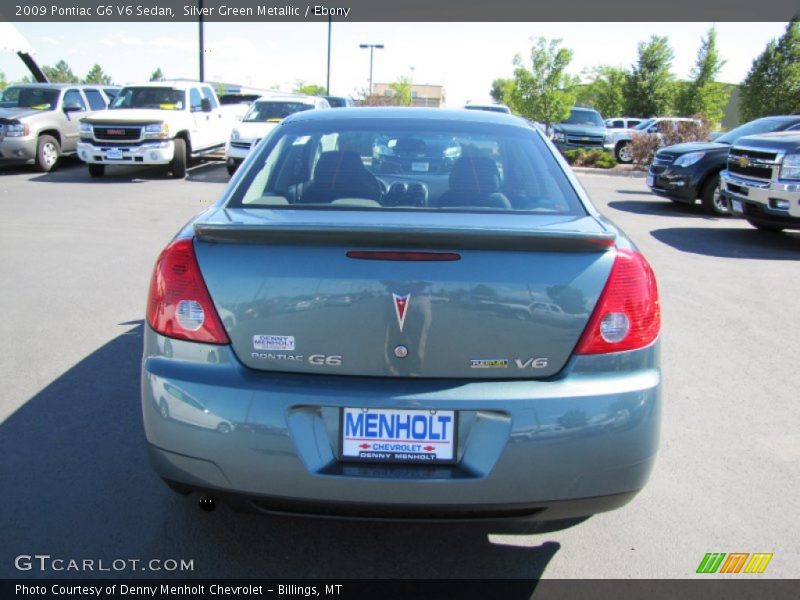 Silver Green Metallic / Ebony 2009 Pontiac G6 V6 Sedan