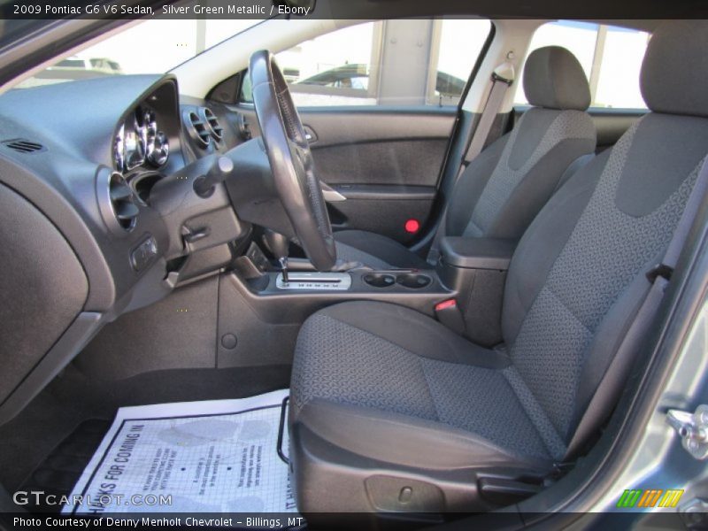 Silver Green Metallic / Ebony 2009 Pontiac G6 V6 Sedan