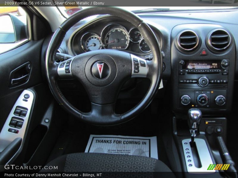 Silver Green Metallic / Ebony 2009 Pontiac G6 V6 Sedan