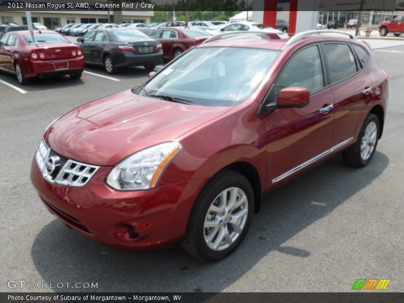 Cayenne Red / Gray 2012 Nissan Rogue SL AWD