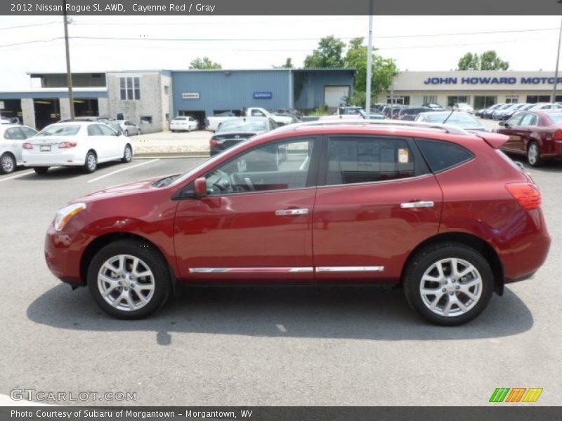 Cayenne Red / Gray 2012 Nissan Rogue SL AWD