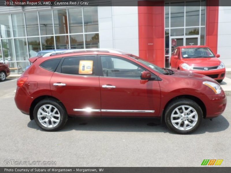 Cayenne Red / Gray 2012 Nissan Rogue SL AWD