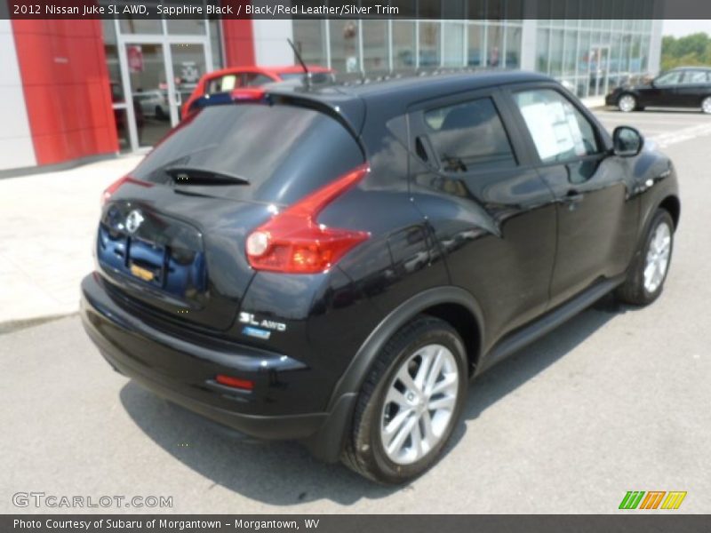 Sapphire Black / Black/Red Leather/Silver Trim 2012 Nissan Juke SL AWD