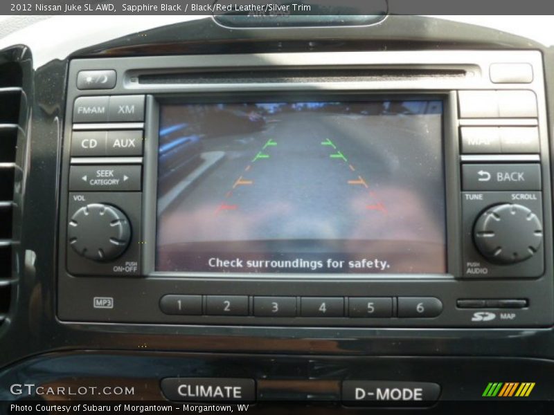Sapphire Black / Black/Red Leather/Silver Trim 2012 Nissan Juke SL AWD