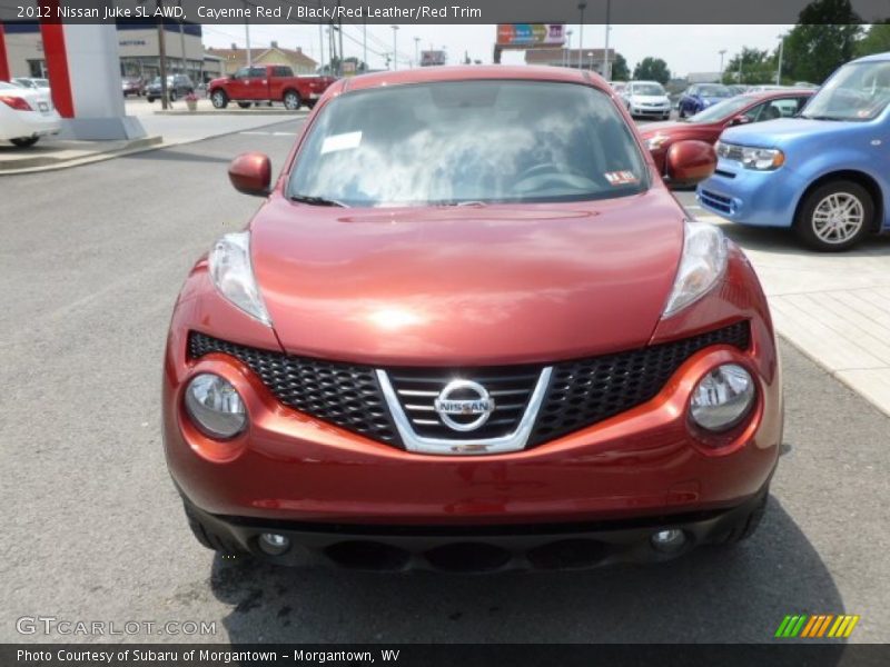 Cayenne Red / Black/Red Leather/Red Trim 2012 Nissan Juke SL AWD