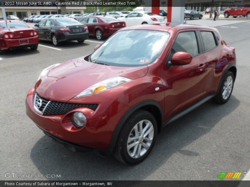 Cayenne Red / Black/Red Leather/Red Trim 2012 Nissan Juke SL AWD