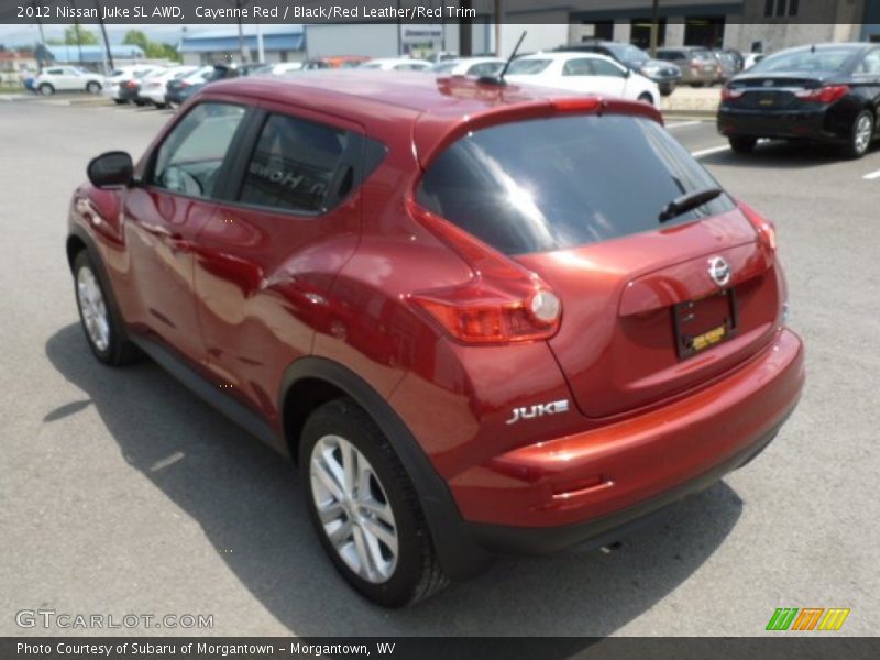 Cayenne Red / Black/Red Leather/Red Trim 2012 Nissan Juke SL AWD