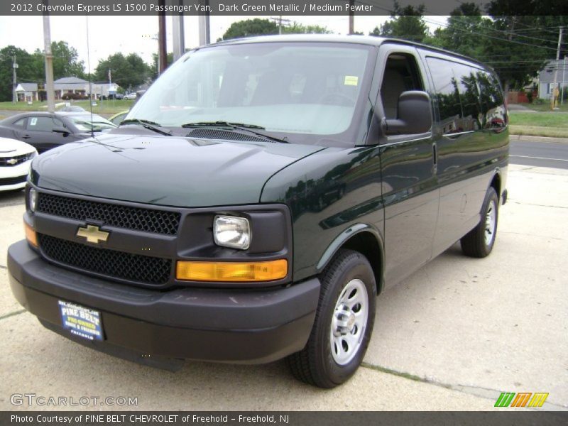 Dark Green Metallic / Medium Pewter 2012 Chevrolet Express LS 1500 Passenger Van