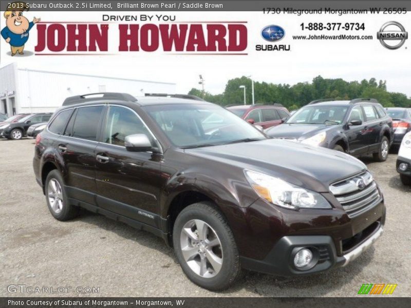 Brilliant Brown Pearl / Saddle Brown 2013 Subaru Outback 2.5i Limited