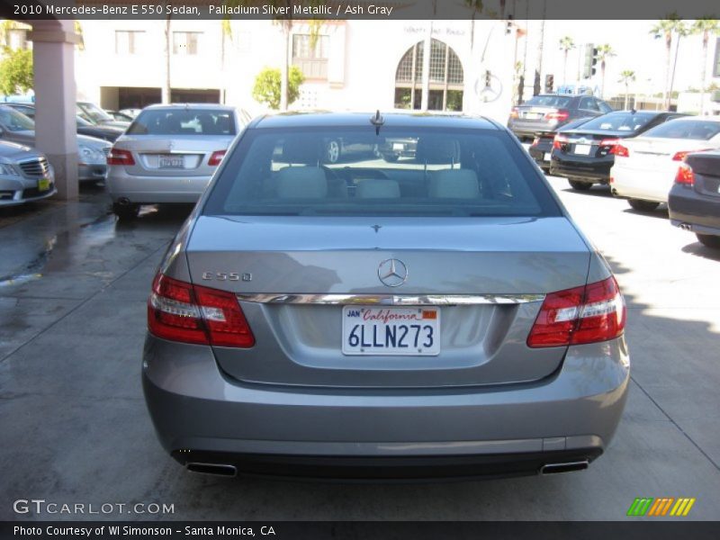 Palladium Silver Metallic / Ash Gray 2010 Mercedes-Benz E 550 Sedan