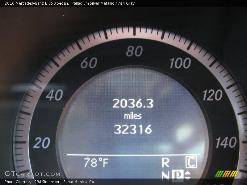 Palladium Silver Metallic / Ash Gray 2010 Mercedes-Benz E 550 Sedan
