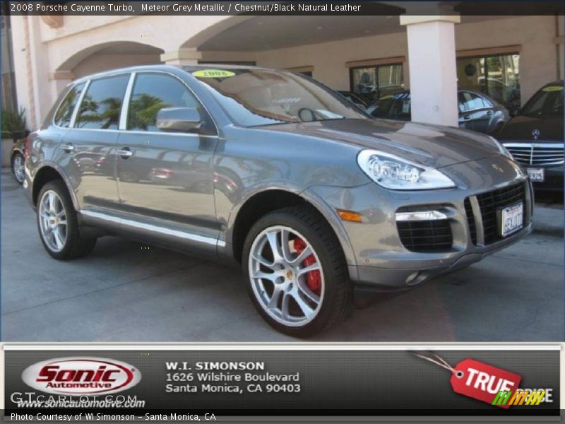 Meteor Grey Metallic / Chestnut/Black Natural Leather 2008 Porsche Cayenne Turbo